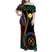 Proudly Ni-Van Sandroing Inspired Family Matching Off Shoulder Maxi Dress and Hawaiian Shirt Shefa Classic Style