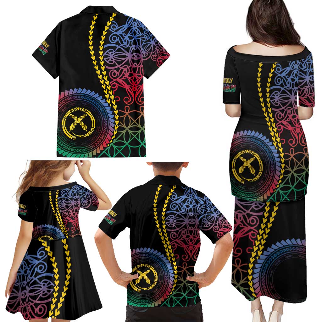 Proudly Ni-Van Sandroing Inspired Family Matching Puletasi and Hawaiian Shirt Shefa Classic Style LT7 - Polynesian Pride