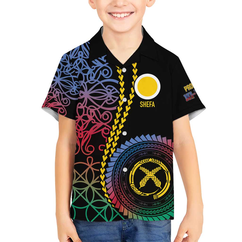 Proudly Ni-Van Sandroing Inspired Family Matching Puletasi and Hawaiian Shirt Shefa Classic Style LT7 Son's Shirt Colorful - Polynesian Pride