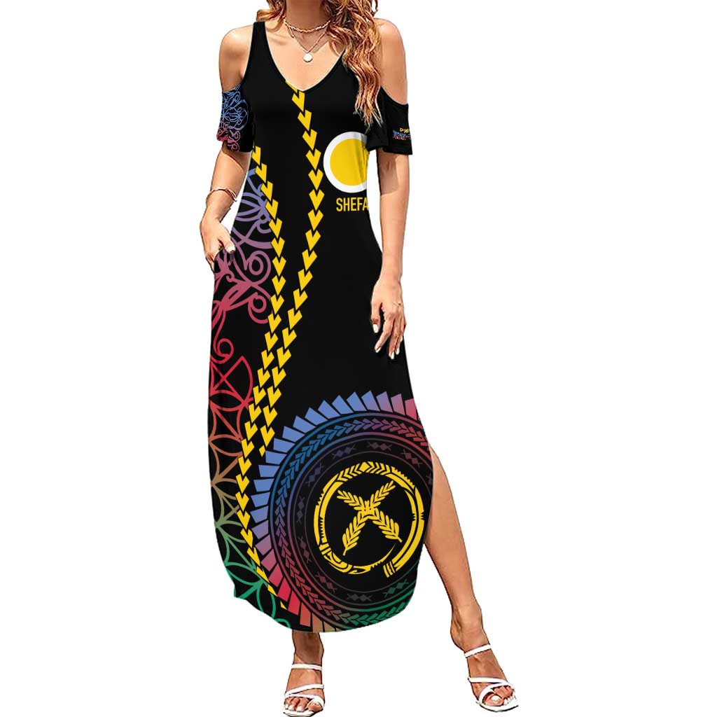Proudly Ni-Van Sandroing Inspired Family Matching Summer Maxi Dress and Hawaiian Shirt Shefa Classic Style LT7 Mom's Dress Colorful - Polynesian Pride