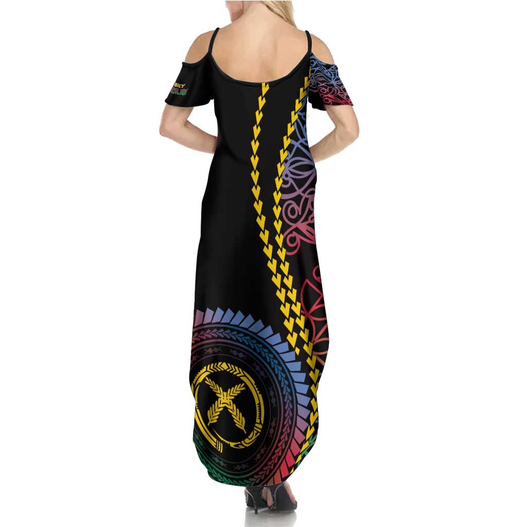 Proudly Ni-Van Sandroing Inspired Family Matching Summer Maxi Dress and Hawaiian Shirt Shefa Classic Style LT7 - Polynesian Pride