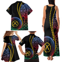 Proudly Ni-Van Sandroing Inspired Family Matching Tank Maxi Dress and Hawaiian Shirt Shefa Classic Style LT7 - Polynesian Pride
