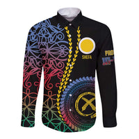 Proudly Ni-Van Sandroing Inspired Long Sleeve Button Shirt Shefa Classic Style LT7 Unisex Colorful - Polynesian Pride