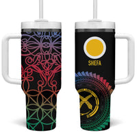 Proudly Ni-Van Sandroing Inspired Tumbler With Handle Shefa Classic Style LT7 One Size: 40 oz Colorful - Polynesian Pride
