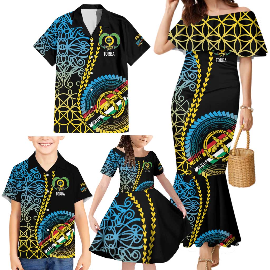 Proudly Ni-Van Sandroing Inspired Family Matching Mermaid Dress and Hawaiian Shirt Torba Classic Style LT7 - Polynesian Pride
