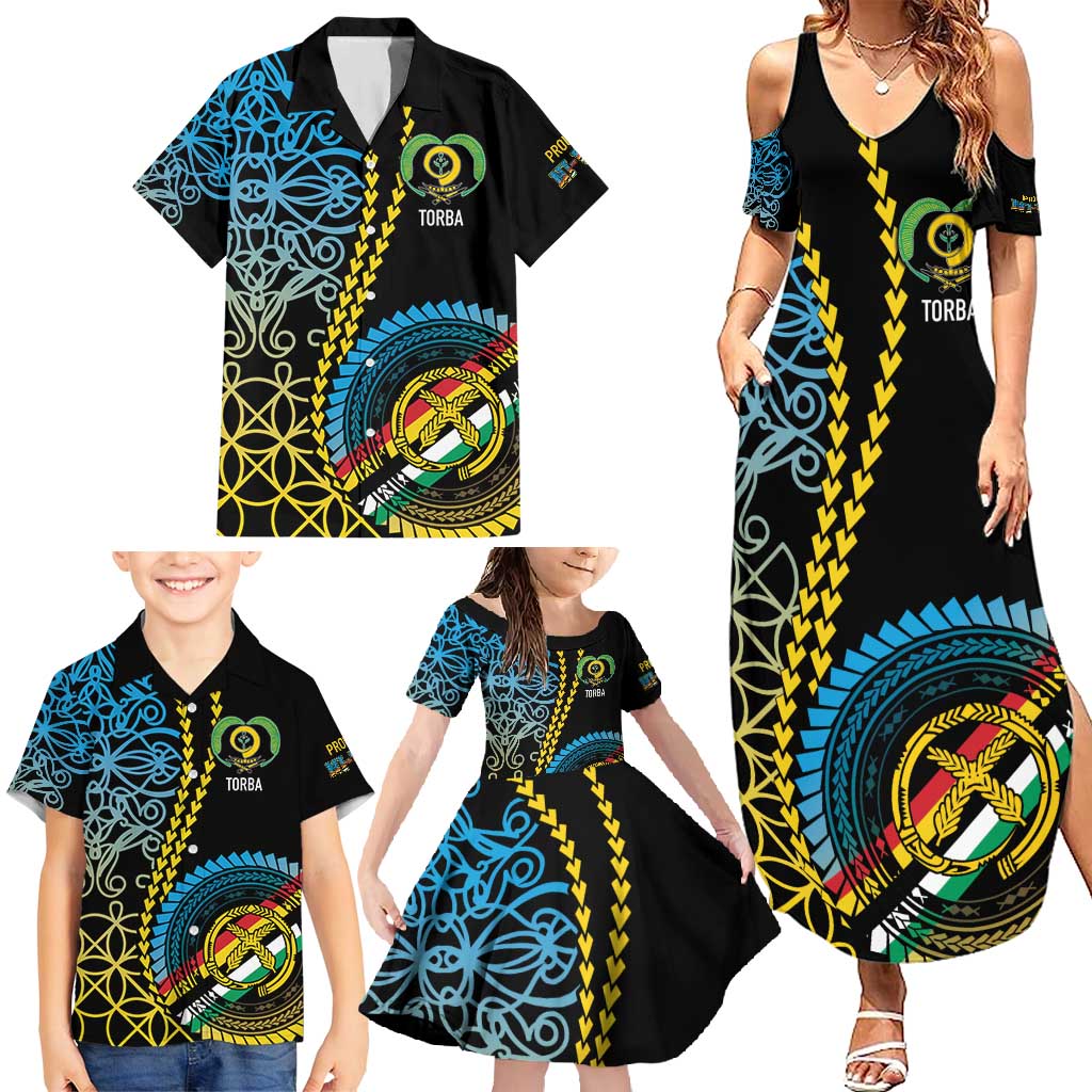 Proudly Ni-Van Sandroing Inspired Family Matching Summer Maxi Dress and Hawaiian Shirt Torba Classic Style LT7 - Polynesian Pride
