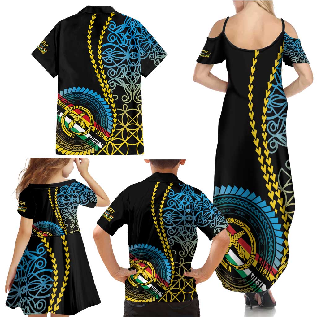 Proudly Ni-Van Sandroing Inspired Family Matching Summer Maxi Dress and Hawaiian Shirt Torba Classic Style LT7 - Polynesian Pride