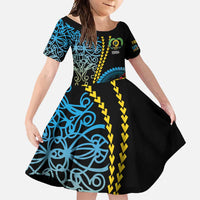 Proudly Ni-Van Sandroing Inspired Family Matching Tank Maxi Dress and Hawaiian Shirt Torba Classic Style LT7 Daughter's Dress Colorful - Polynesian Pride