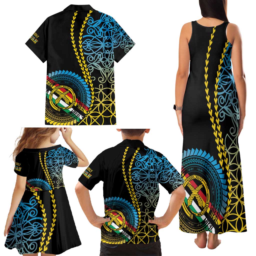 Proudly Ni-Van Sandroing Inspired Family Matching Tank Maxi Dress and Hawaiian Shirt Torba Classic Style LT7 - Polynesian Pride