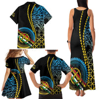Proudly Ni-Van Sandroing Inspired Family Matching Tank Maxi Dress and Hawaiian Shirt Torba Classic Style LT7 - Polynesian Pride