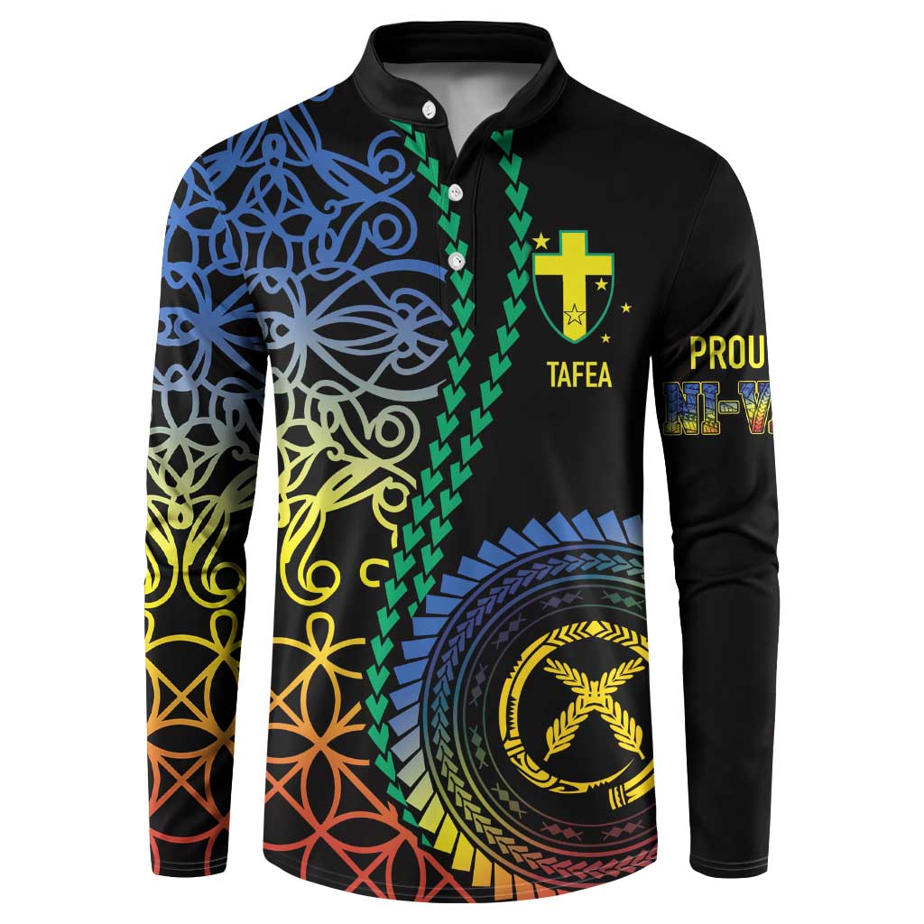 Proudly Ni-Van Sandroing Inspired Button Sweatshirt Tafea Classic Style LT7 Colorful - Polynesian Pride
