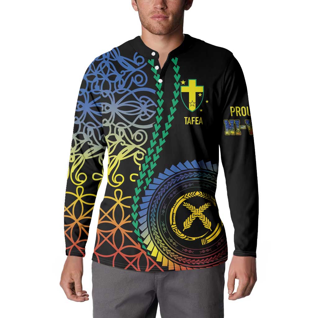 Proudly Ni-Van Sandroing Inspired Button Sweatshirt Tafea Classic Style LT7 - Polynesian Pride