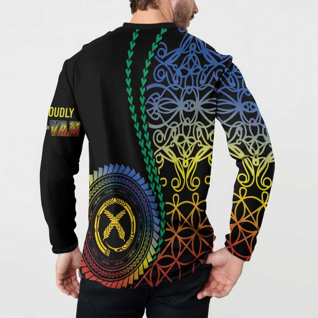 Proudly Ni-Van Sandroing Inspired Button Sweatshirt Tafea Classic Style LT7 - Polynesian Pride
