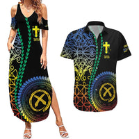 Proudly Ni-Van Sandroing Inspired Couples Matching Summer Maxi Dress and Hawaiian Shirt Tafea Classic Style LT7 Colorful - Polynesian Pride