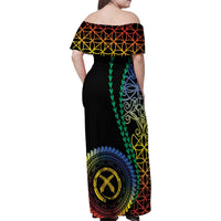 Proudly Ni-Van Sandroing Inspired Family Matching Off Shoulder Maxi Dress and Hawaiian Shirt Tafea Classic Style