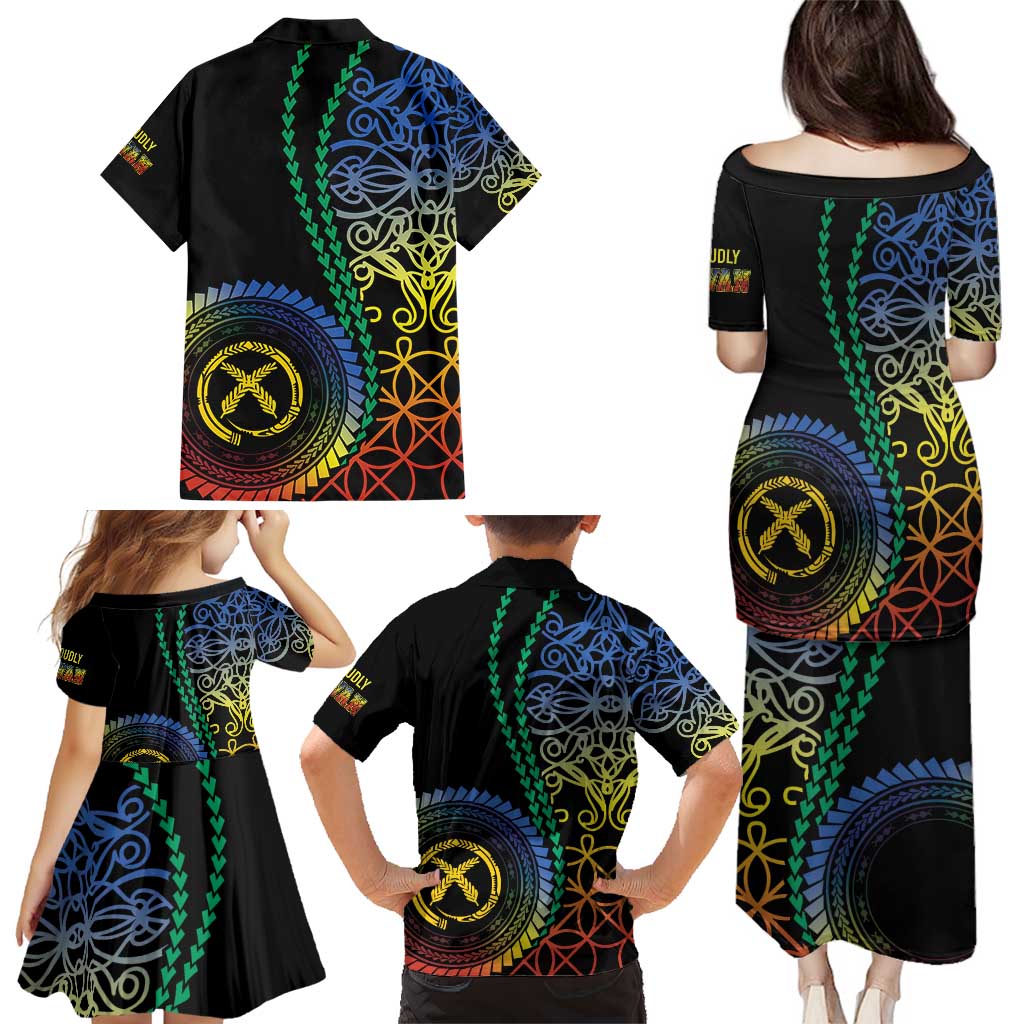 Proudly Ni-Van Sandroing Inspired Family Matching Puletasi and Hawaiian Shirt Tafea Classic Style LT7 - Polynesian Pride