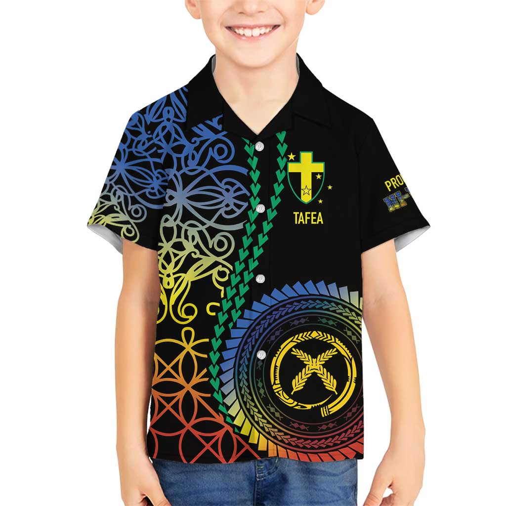 Proudly Ni-Van Sandroing Inspired Family Matching Puletasi and Hawaiian Shirt Tafea Classic Style LT7 Son's Shirt Colorful - Polynesian Pride