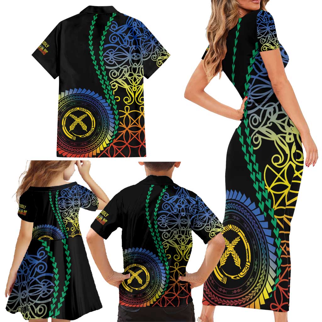 Proudly Ni-Van Sandroing Inspired Family Matching Short Sleeve Bodycon Dress and Hawaiian Shirt Tafea Classic Style