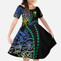 Proudly Ni-Van Sandroing Inspired Family Matching Summer Maxi Dress and Hawaiian Shirt Tafea Classic Style LT7 Daughter's Dress Colorful - Polynesian Pride
