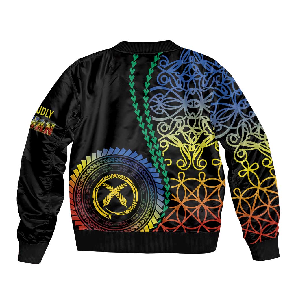 Proudly Ni-Van Sandroing Inspired Sleeve Zip Bomber Jacket Tafea Classic Style LT7 - Polynesian Pride