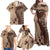 Bula Fiji Family Matching Off Shoulder Maxi Dress and Hawaiian Shirt Shark Tail Beige Masi Tapa