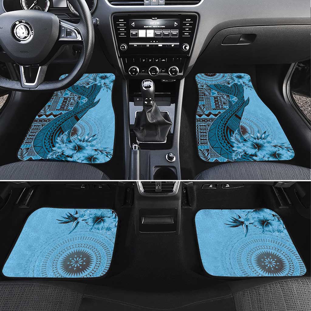 Bula Fiji Car Mats Shark Tail Turquoise Masi Tapa