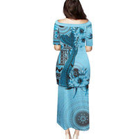 Bula Fiji Puletasi Shark Tail Turquoise Masi Tapa