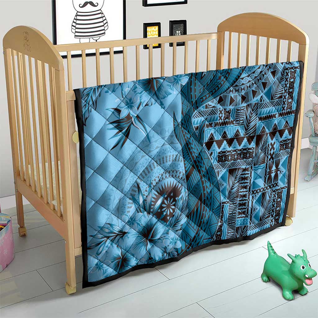 Bula Fiji Quilt Shark Tail Turquoise Masi Tapa