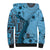 Bula Fiji Sherpa Hoodie Shark Tail Turquoise Masi Tapa