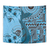 Bula Fiji Tapestry Shark Tail Turquoise Masi Tapa