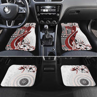 Bula Fiji Car Mats Shark Tail White Masi Tapa
