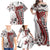 Bula Fiji Family Matching Off Shoulder Maxi Dress and Hawaiian Shirt Shark Tail White Masi Tapa