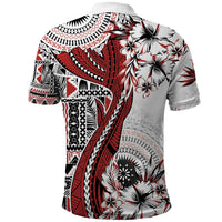 Bula Fiji Polo Shirt Shark Tail White Masi Tapa