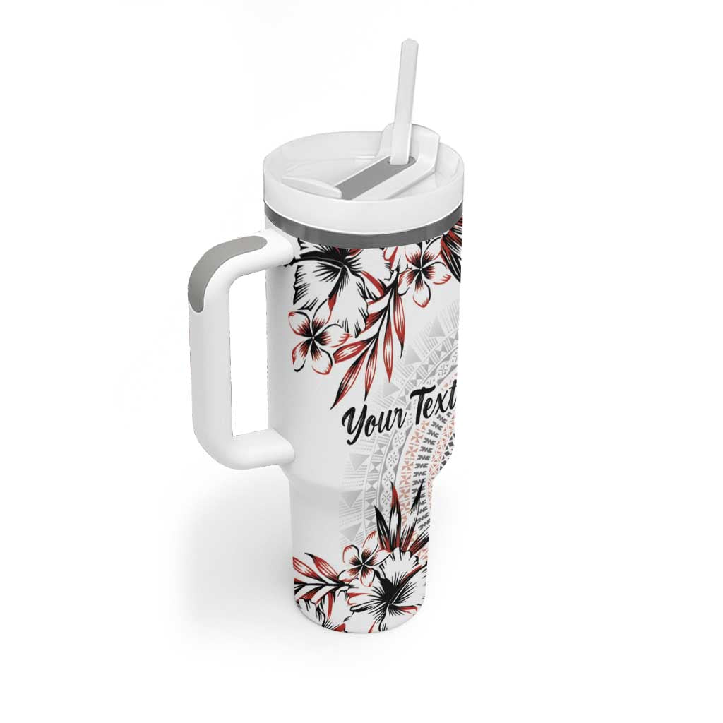 Bula Fiji Personalised Tumbler With Handle Shark Tail White Masi Tapa