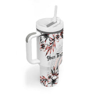 Bula Fiji Personalised Tumbler With Handle Shark Tail White Masi Tapa
