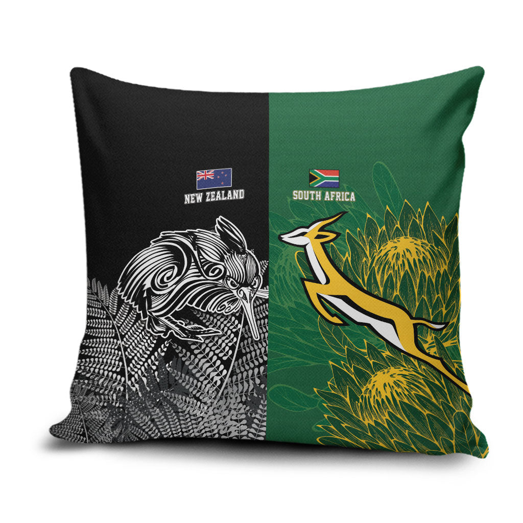 New Zealand - South Africa Greatest Rivals Rugby Pillow Cover Kiwi Vs Bokke LT7 Multicolor - Polynesian Pride