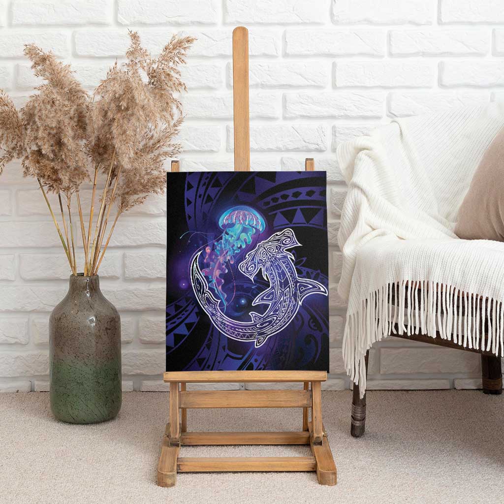 Polynesian Aumakua Canvas Wall Art Jellyfish with Shark - Polynesian Pride