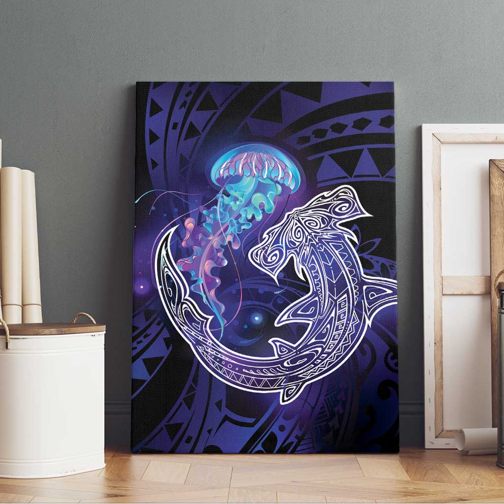 Polynesian Aumakua Canvas Wall Art Jellyfish with Shark - Polynesian Pride