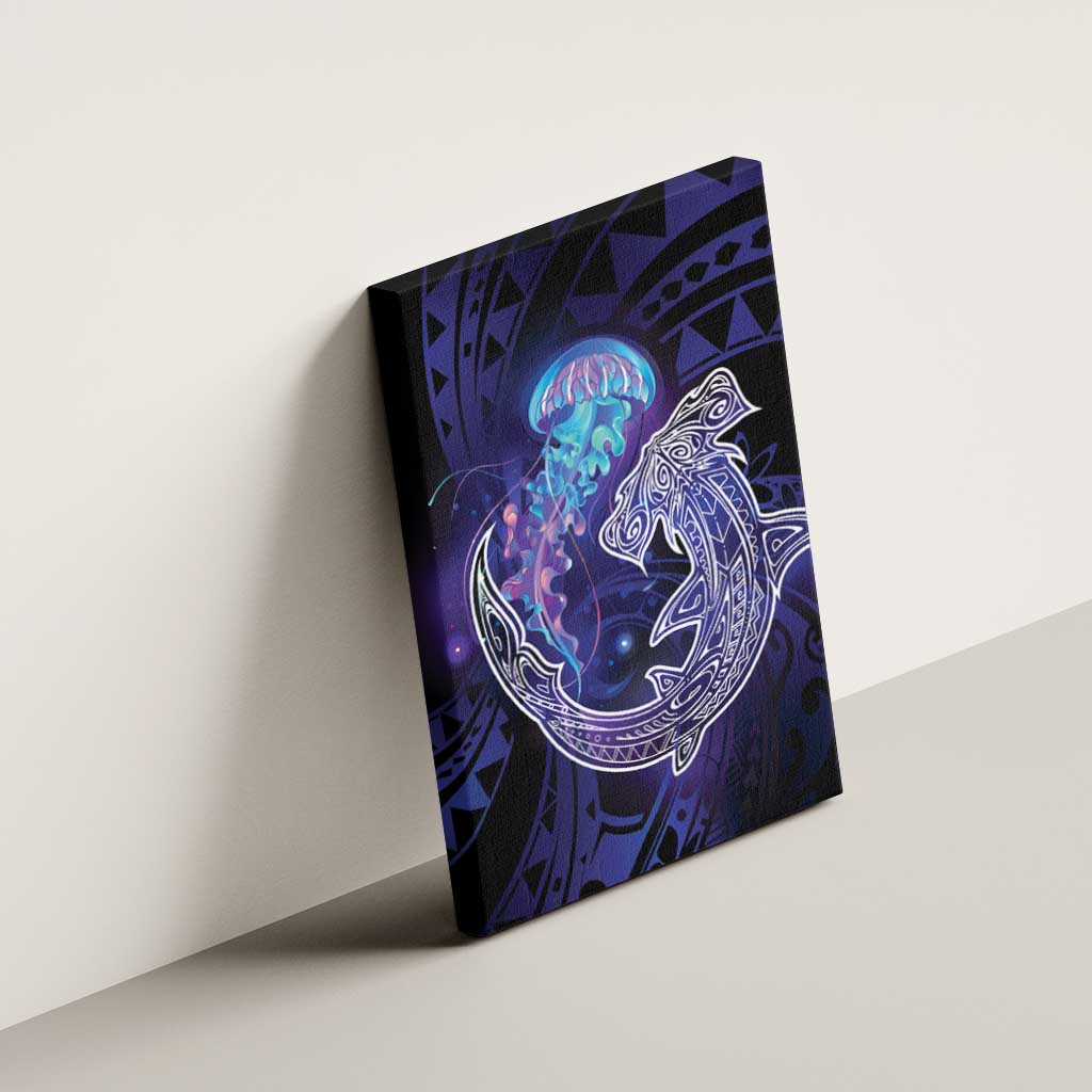 Polynesian Aumakua Canvas Wall Art Jellyfish with Shark - Polynesian Pride
