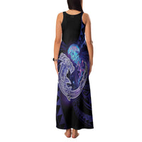 Polynesian Aumakua Family Matching Tank Maxi Dress and Hawaiian Shirt Jellyfish with Shark - Polynesian Pride