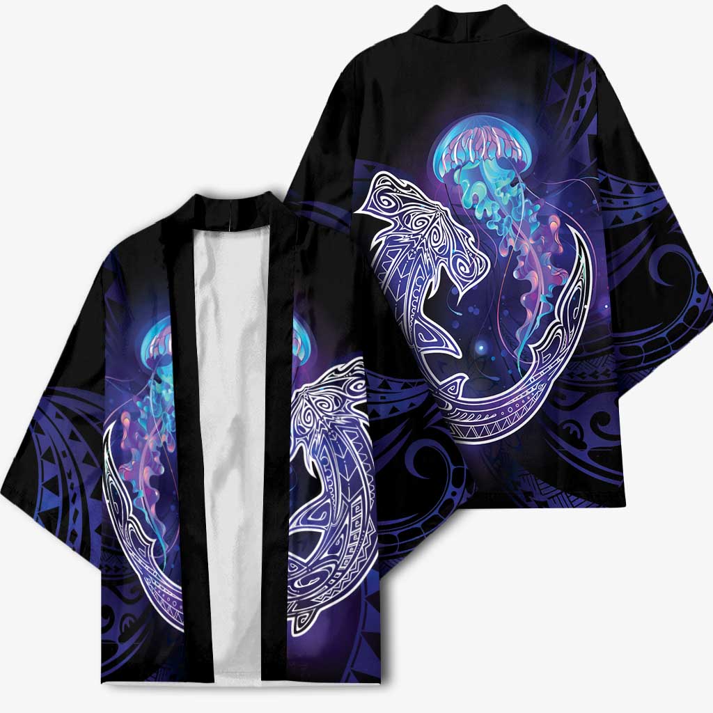 Polynesian Aumakua Kimono Jellyfish with Shark - Polynesian Pride