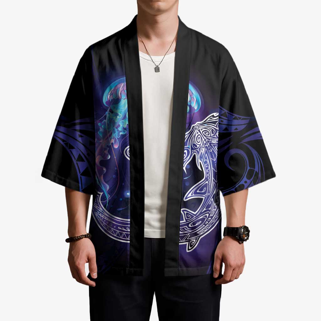 Polynesian Aumakua Kimono Jellyfish with Shark - Polynesian Pride