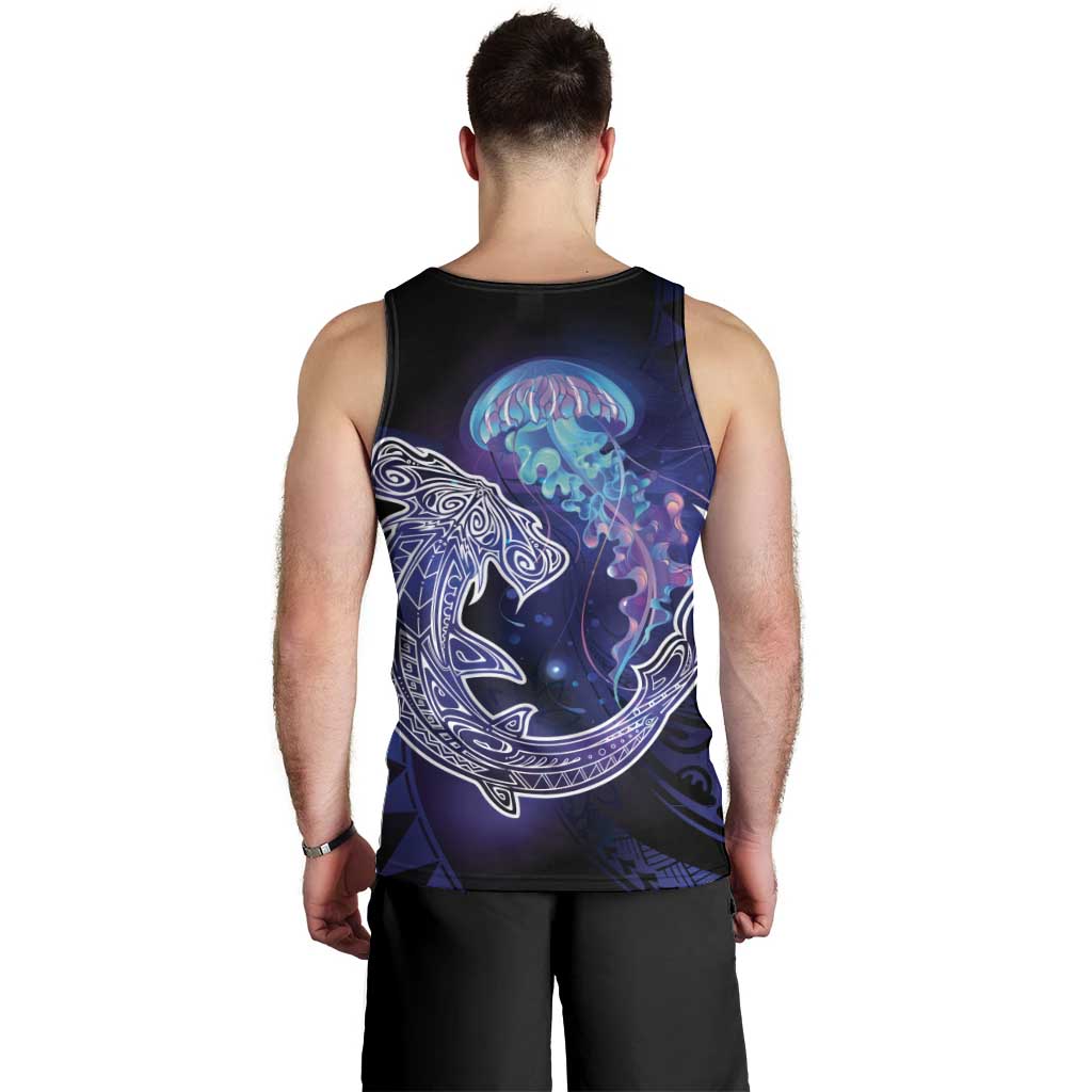 Polynesian Aumakua Men Tank Top Jellyfish with Shark - Polynesian Pride