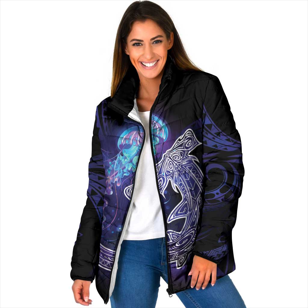 Polynesian Aumakua Padded Jacket Jellyfish with Shark - Polynesian Pride