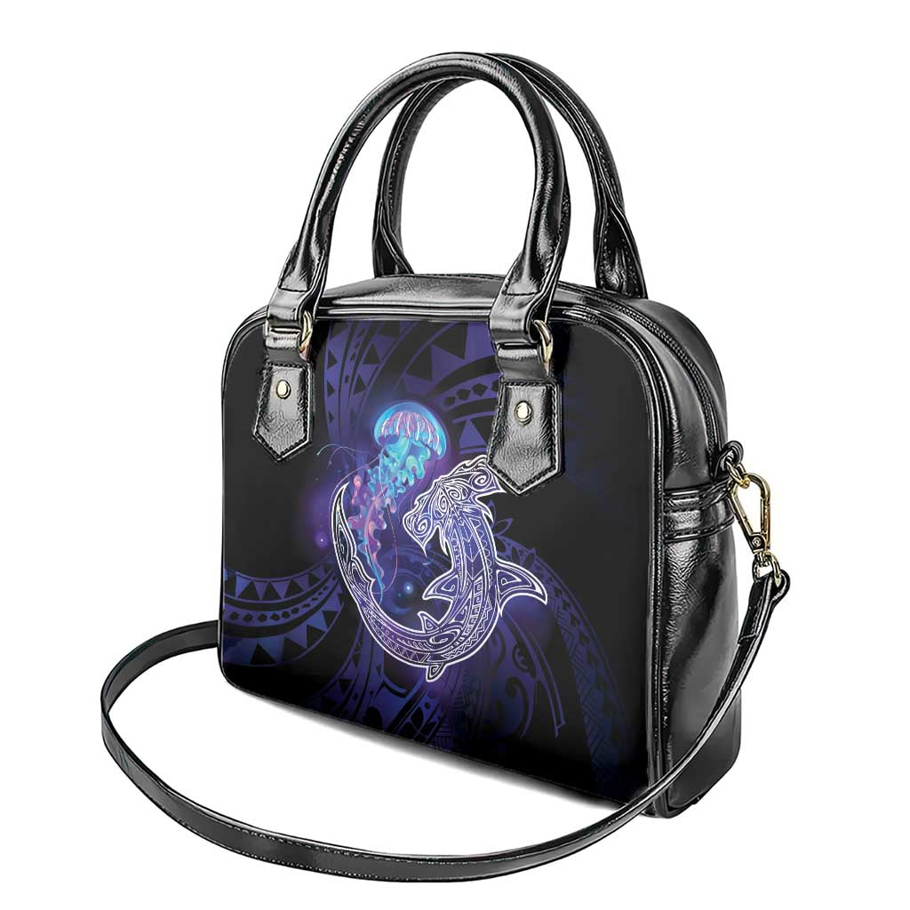 Polynesian Aumakua Shoulder Handbag Jellyfish with Shark - Polynesian Pride