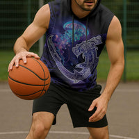 Polynesian Aumakua Sleeveless Hoodie Jellyfish with Shark - Polynesian Pride