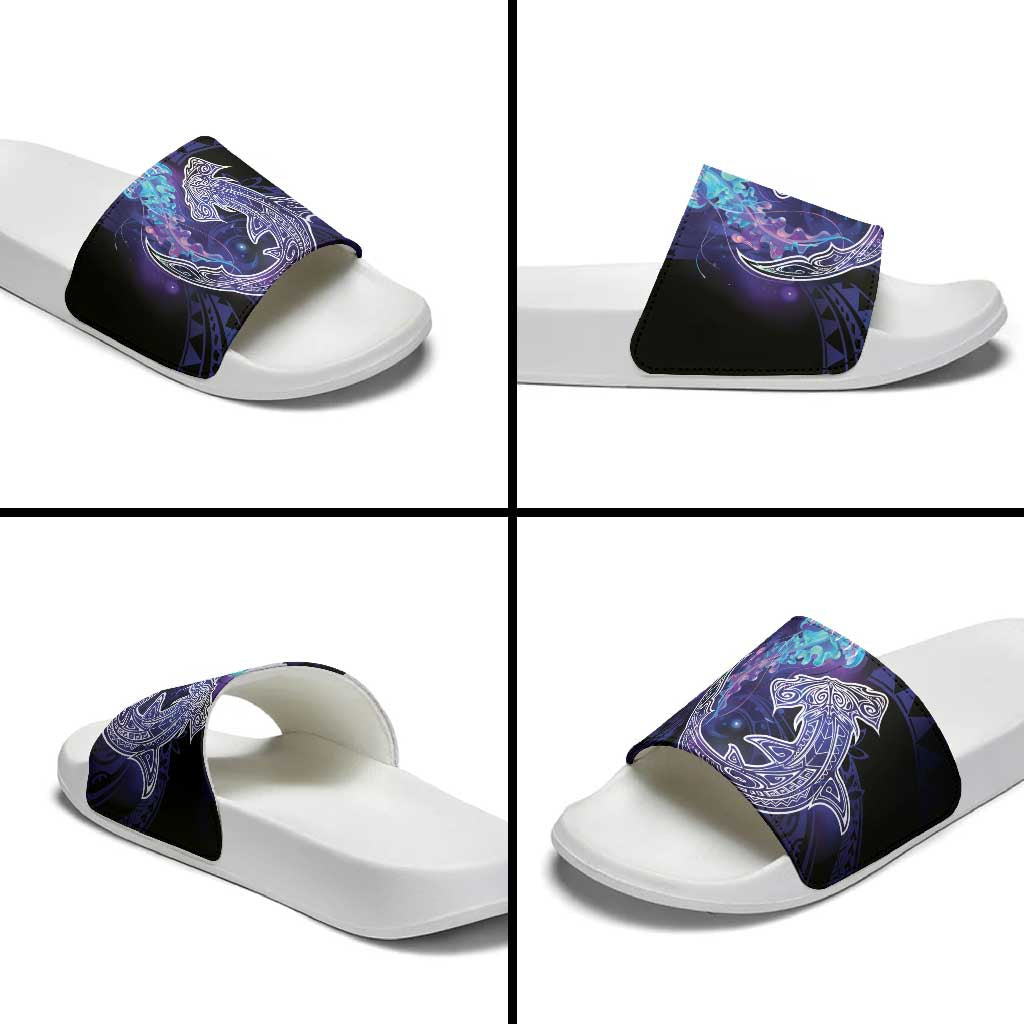 Polynesian Aumakua Slide Sandals Jellyfish with Shark - Polynesian Pride