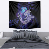 Polynesian Aumakua Tapestry Jellyfish with Shark - Polynesian Pride