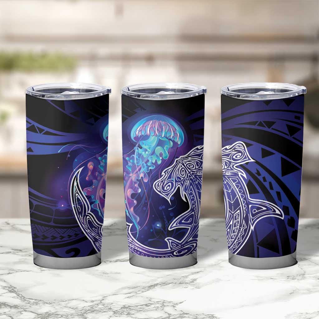 Polynesian Aumakua Tumbler Cup Jellyfish with Shark - Polynesian Pride