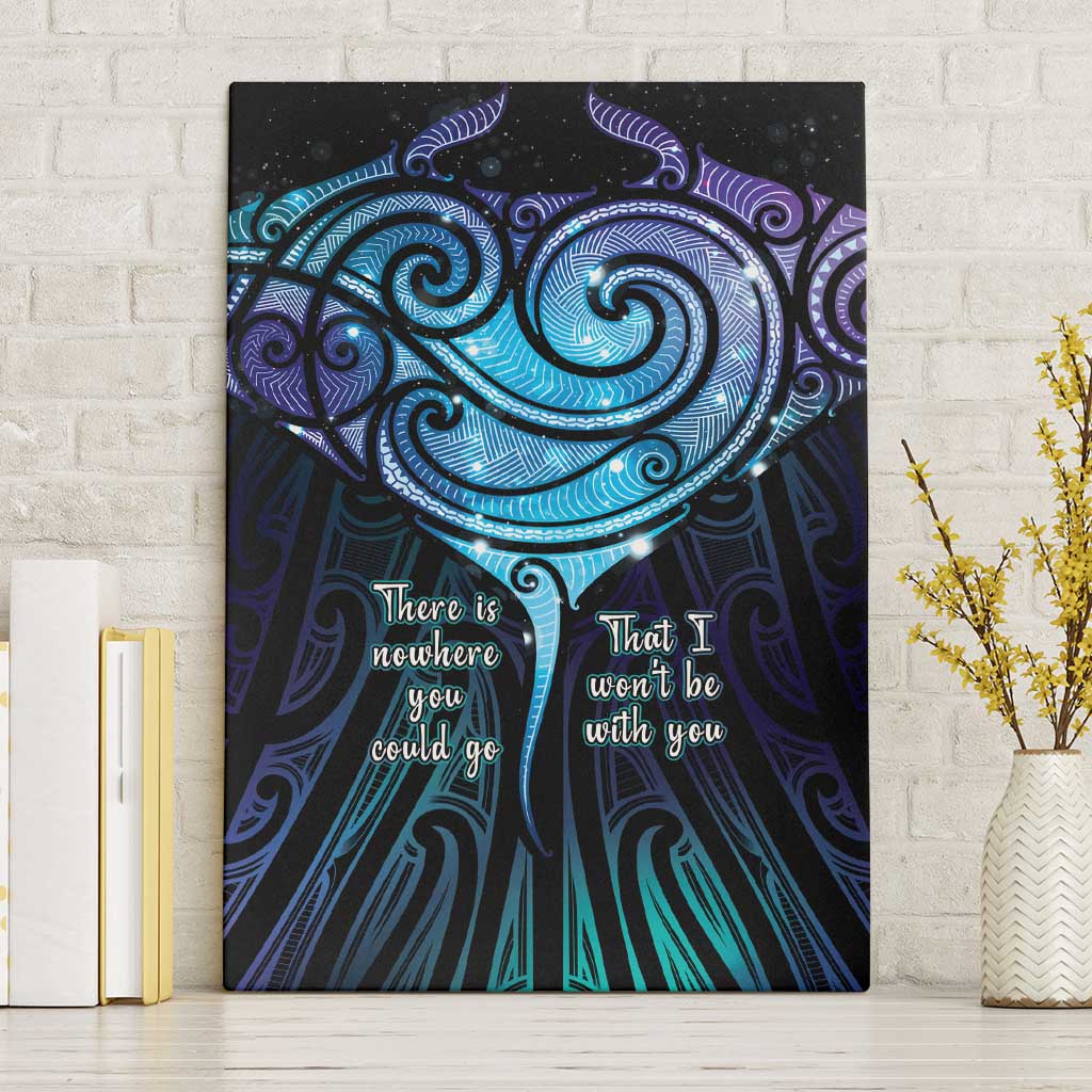 Aotearoa Maori Te Whai Rahi Canvas Wall Art Tala - Nowhere You Could Go That I Won't Be With You LT7 Without Frame Teal Purple - Polynesian Pride